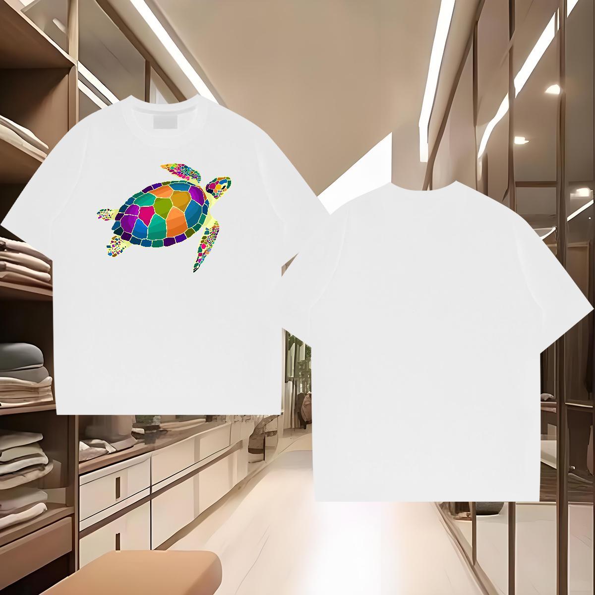 2024 Designer T Shirt For Man 230g 100% Cotton tortoise Spring Summer Clothings Breathable Short Sleeve Cool Tshirt for Man Woman Oversized