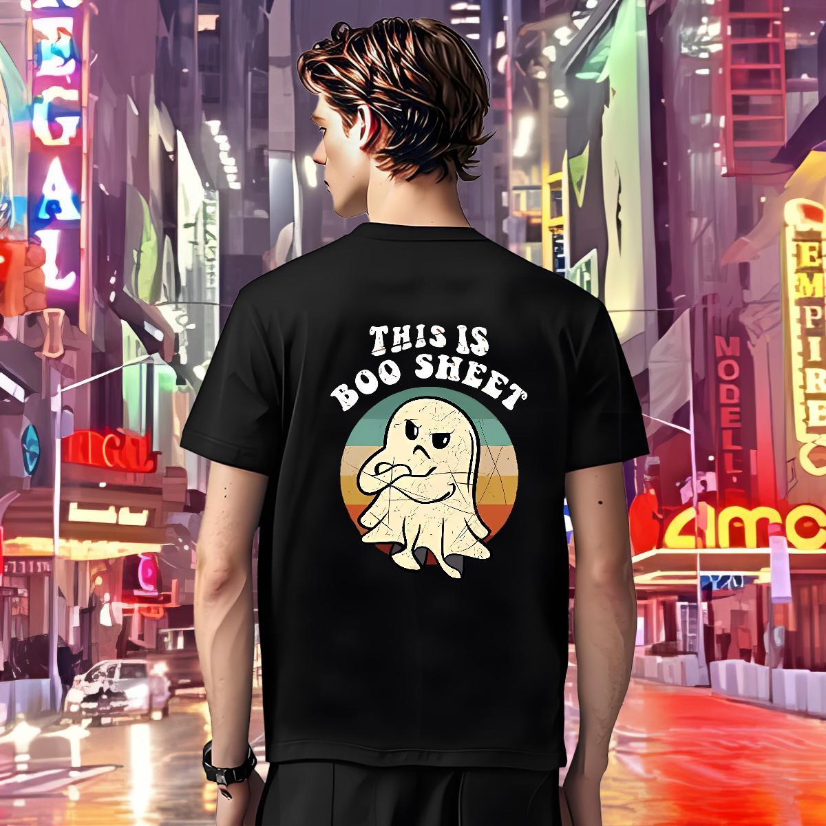 Man T Shirts 100% Cotton 230g halloween Street Wear Short Sleeve Soft Black Oversized Tshirt for Man Woman 2024 New Wholesale Tees Shirts