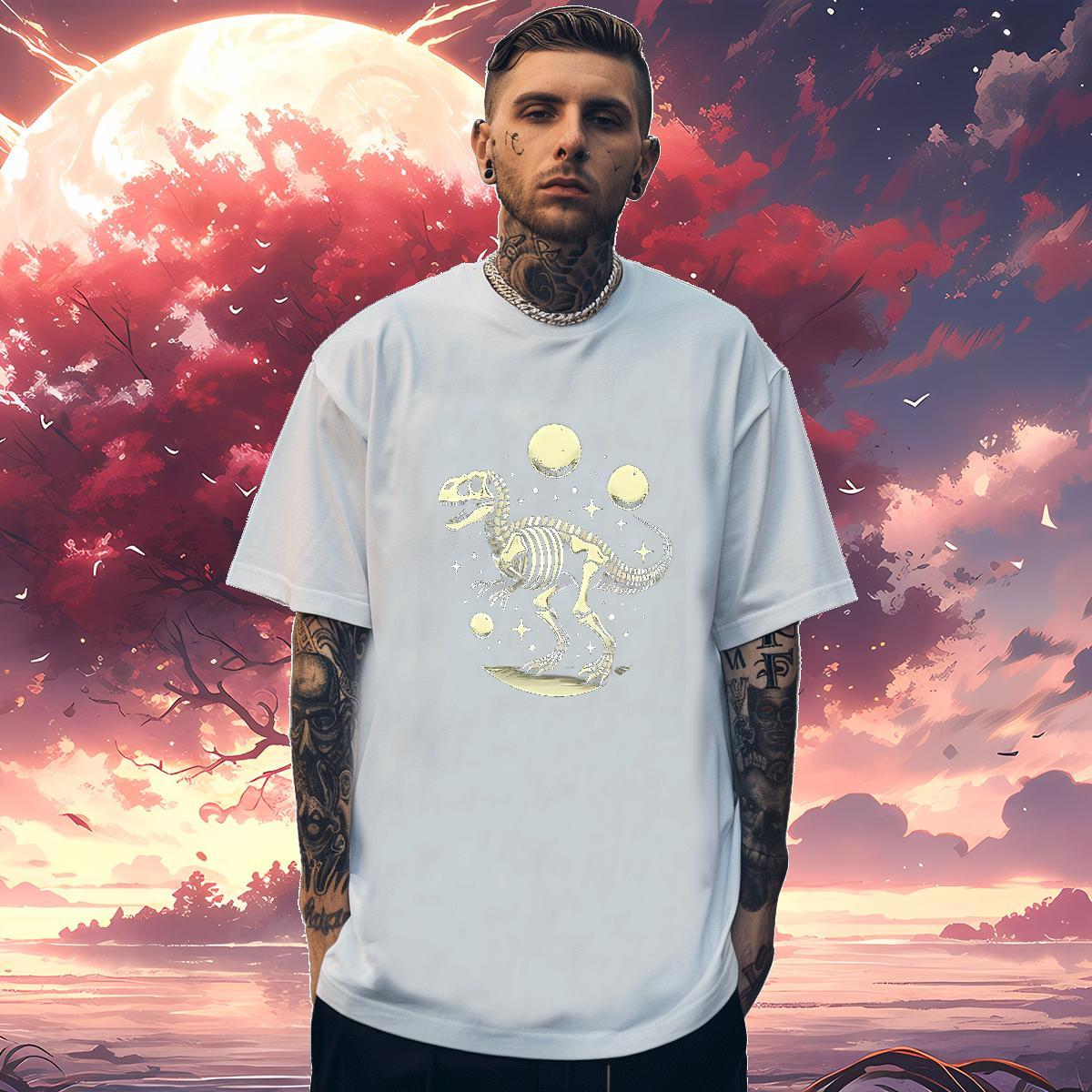 Man T Shirts 230g Pure Cotton halloween Summer Casual Breathable Custom Anime Mens Tshirts Fashion Loose Tops