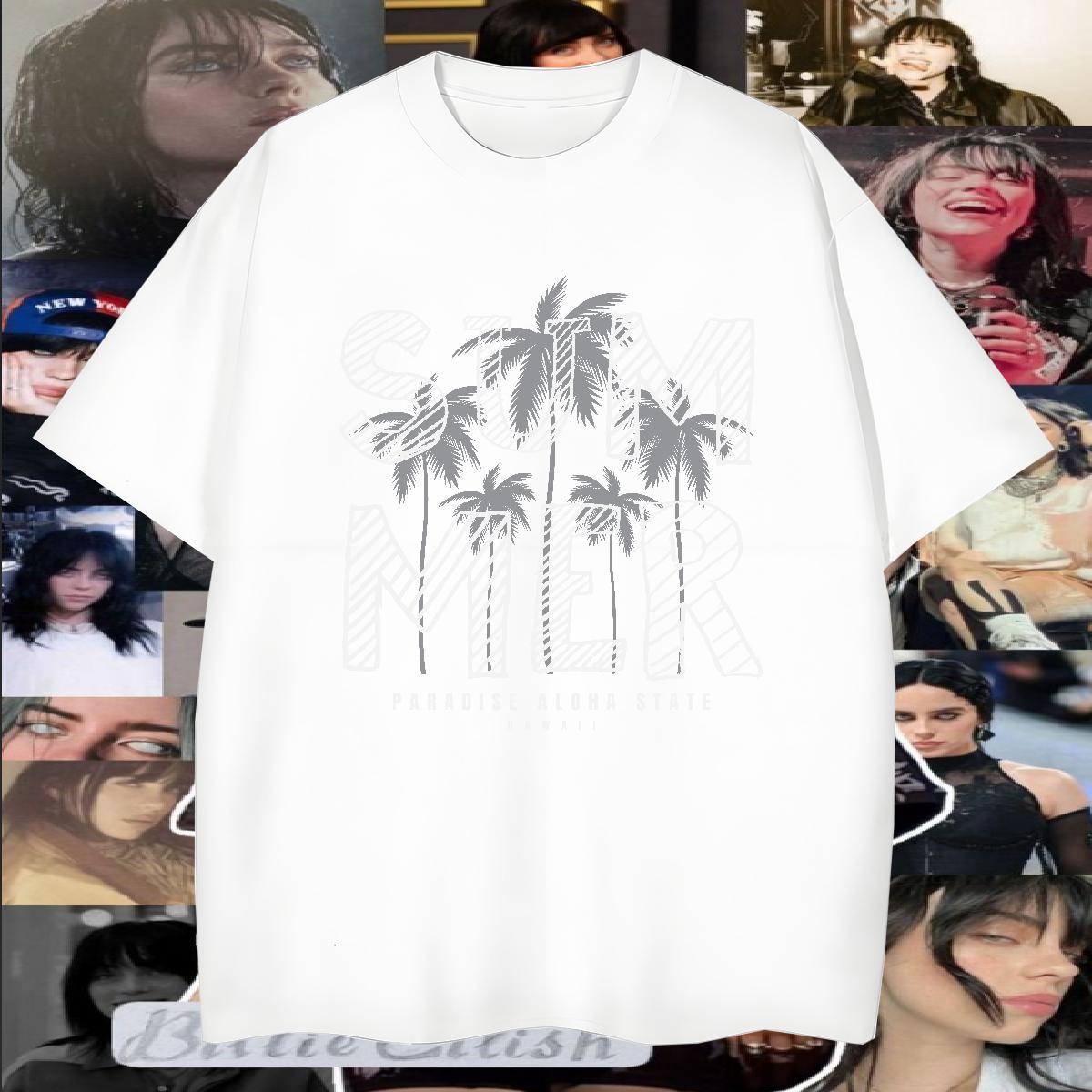 Fashion Casual T-Shirts 100% Cotton 230g tree Street wear Hip Hop Tshirts Round Neck Short Sleeve Classic Men Tops Tees Custom Print Plus Size