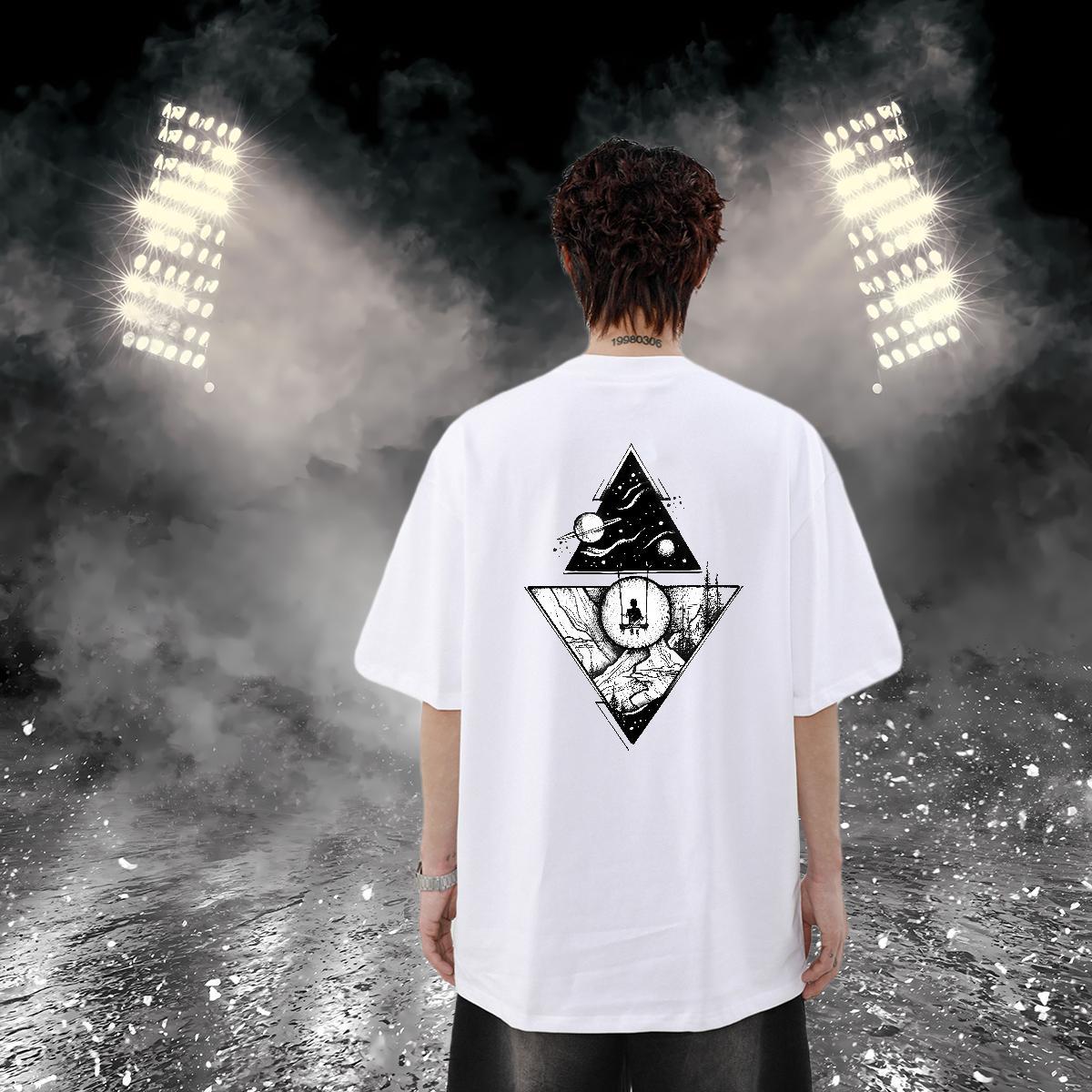 Casual New T-Shirts eye of the devil Polos 230g Pure Cotton Casual Daily Wear Cool Design DIY Printed Breathable Soft Men Tshirts