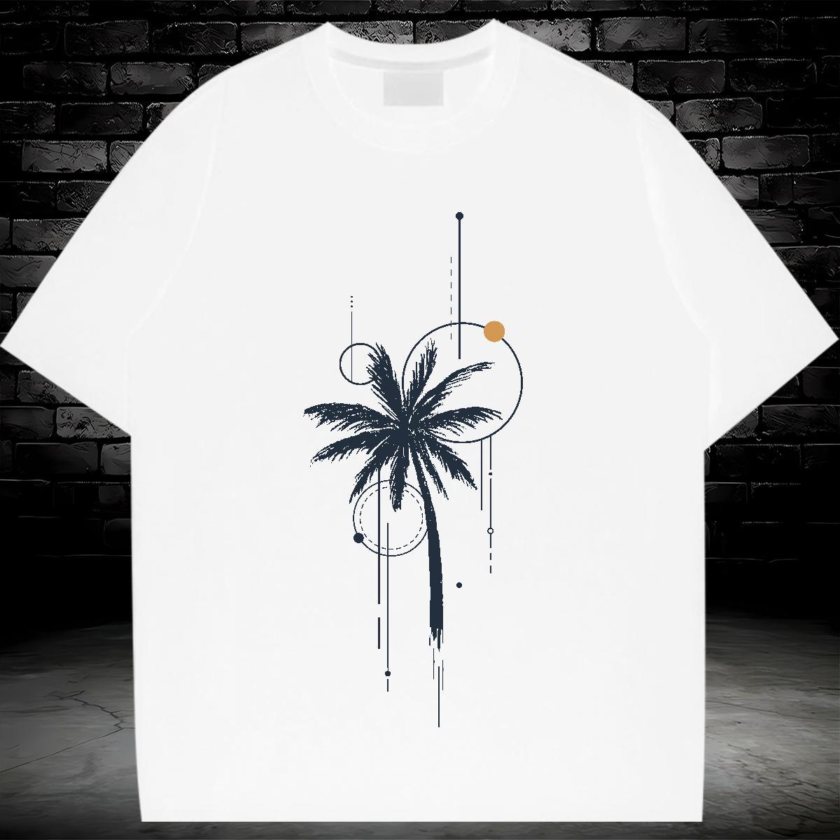 Free Shipping T Shirts Women Breathable Crew Neck Womens Tshirts Custom Cartoon tree Street 100% Cotton 230g New Tees Shirts