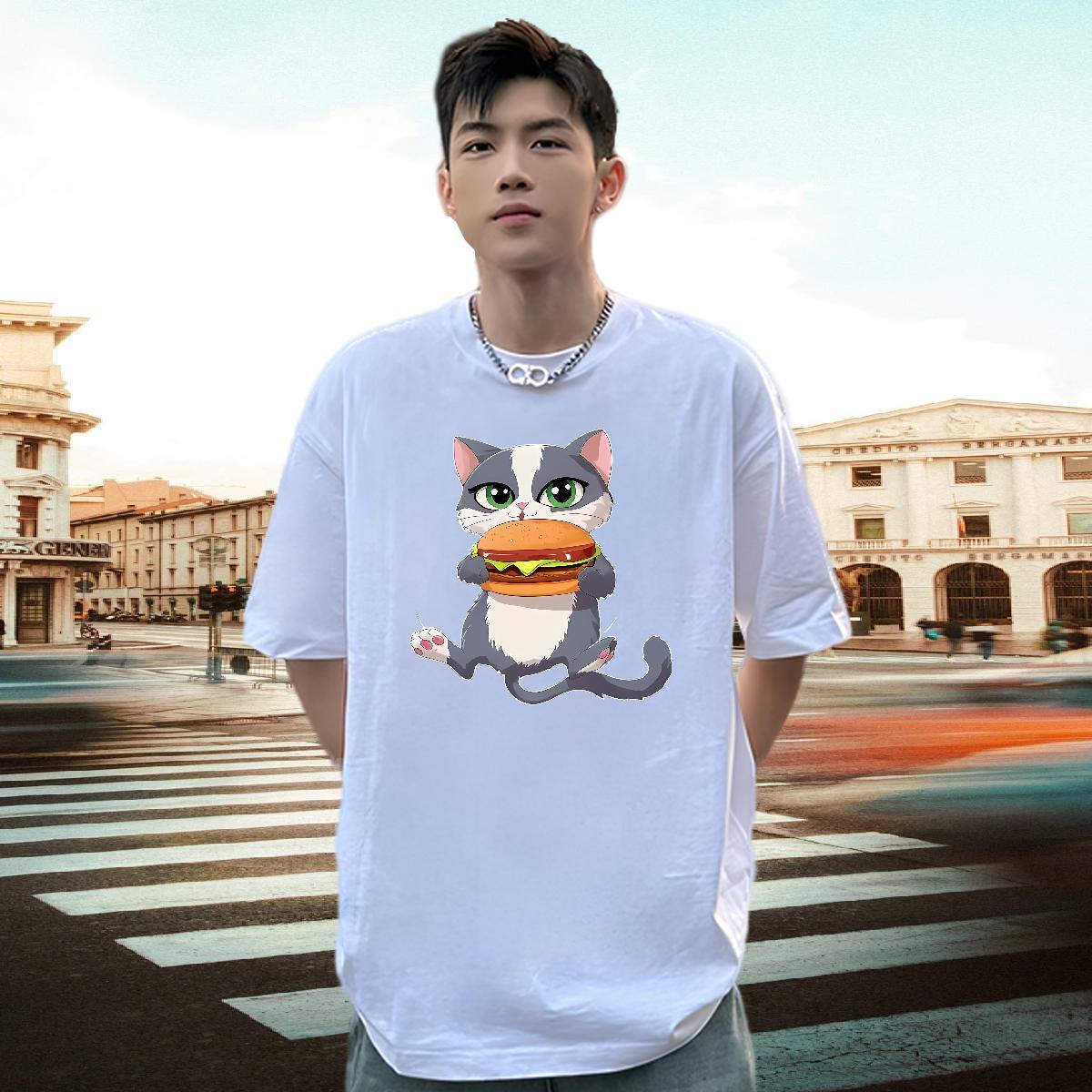 Fashion Casual T Shirts Men 230g 100% Cotton Summer Casual Tops Shirt Short Sleeve O-Neck Loose Men Tees Custom Printing