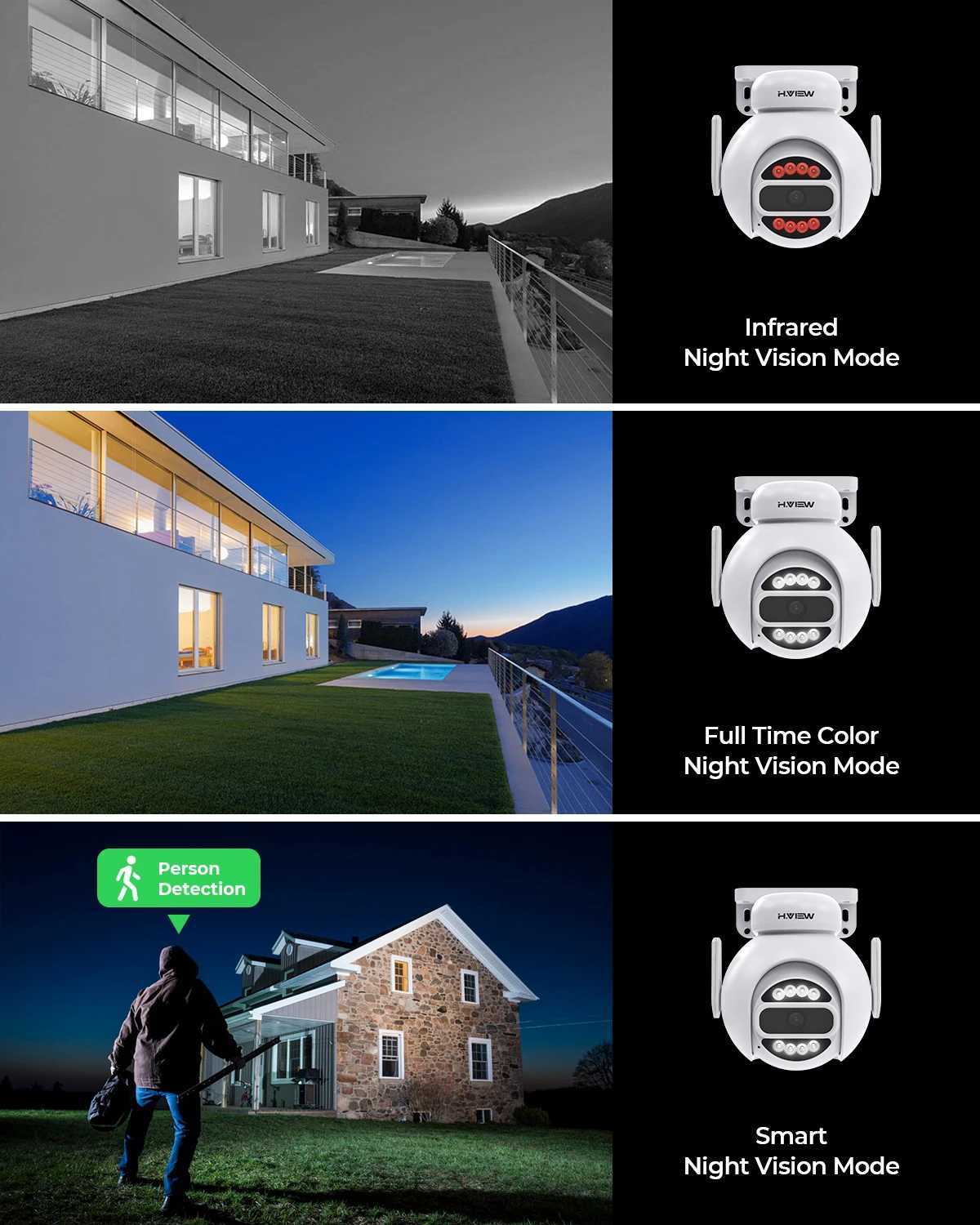 H.VIEW 5MP PTZ IP Camera Wifi Outdoor AI Human Detection Audio 1080P Wireless Security CCTV Camera P2P RTSP WifiM240806