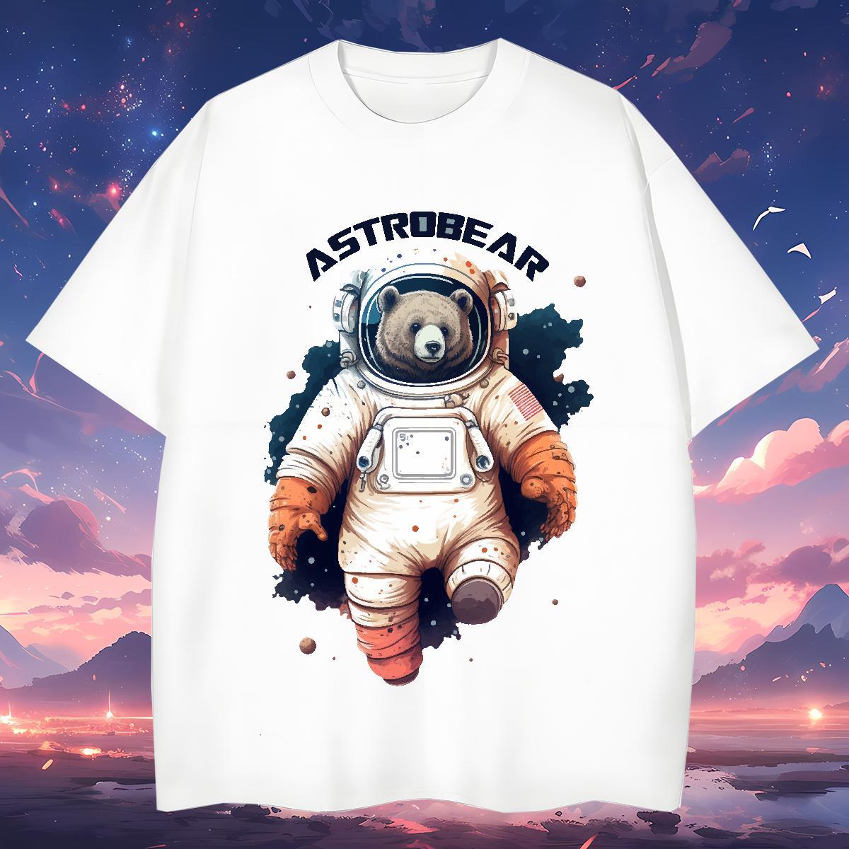 T shirt 230g 100% Cotton cosmonaut Casual Daily Wear Breathable Black Oversized Men Clothes T-Shirt Factory Direct Comfortable Tees