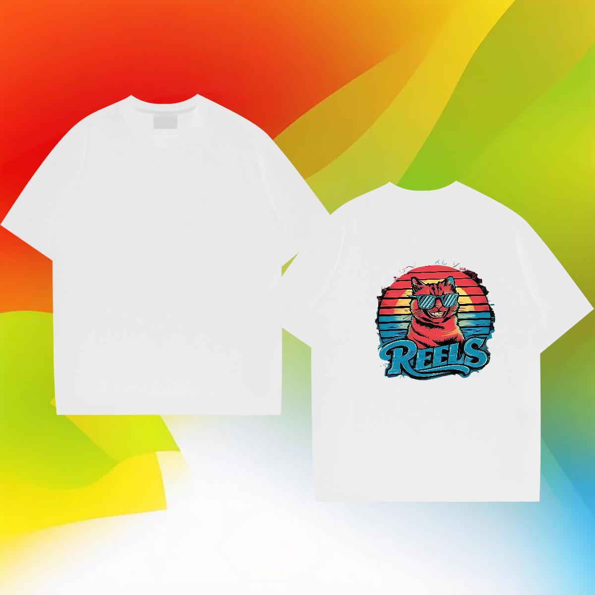 Customized T-Shirts for Men 230g Cotton funny Anime Printing Street Tshirts Breathable Short Sleeve Soft Tshirt for Man Woman White Plus Size