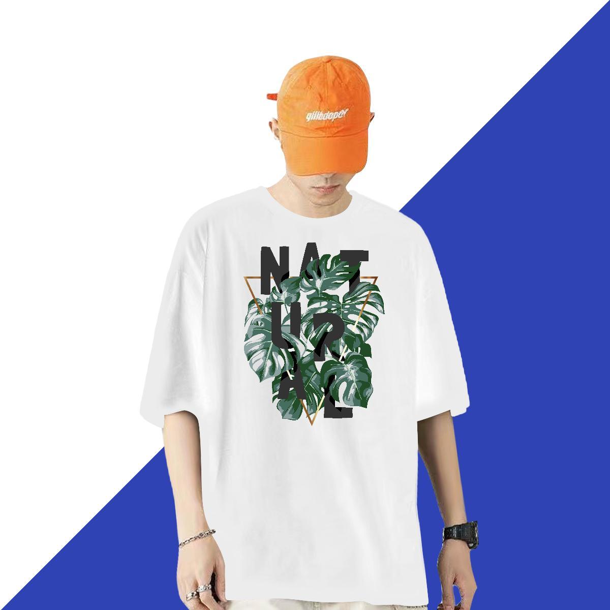 Designer T-Shirts for Men 230g 100% Cotton tree Daily Wear Tees Short Sleeve Soft Brand Tshirts DIY Printed