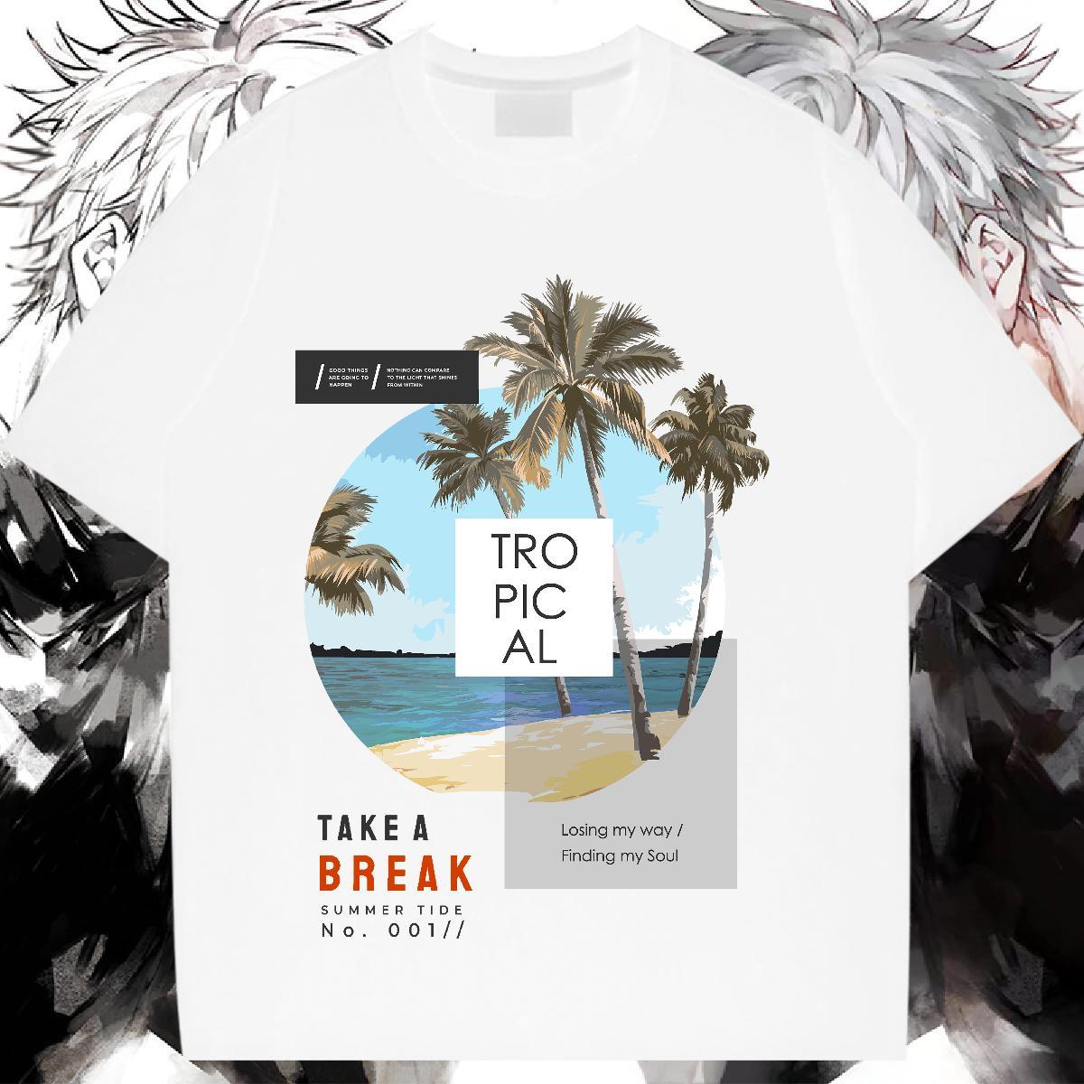 High quality T-Shirts Breathable Short Sleeve Woman Tshirt Skull sea Summer Casual 230g Pure Cotton Fashion Casual Tshirts