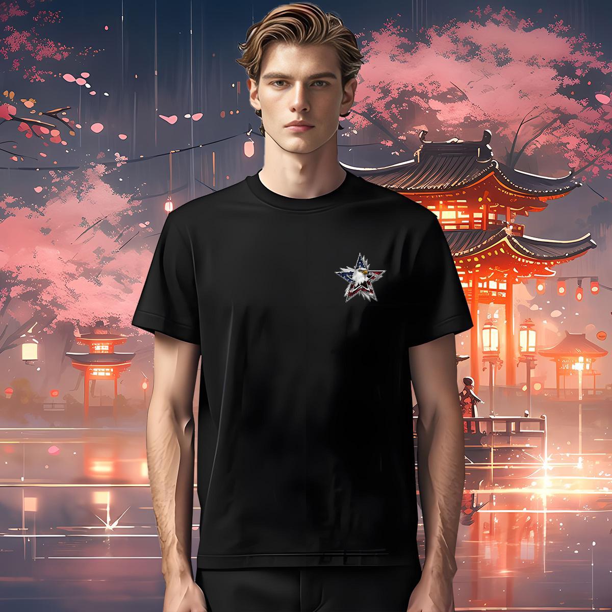 Loose Tshirt for Man Woman 230g Pure Cotton eagle T-Shirts for Men Casual Breathable Short Sleeve DIY Logo Oversized Fashion Designer Polos