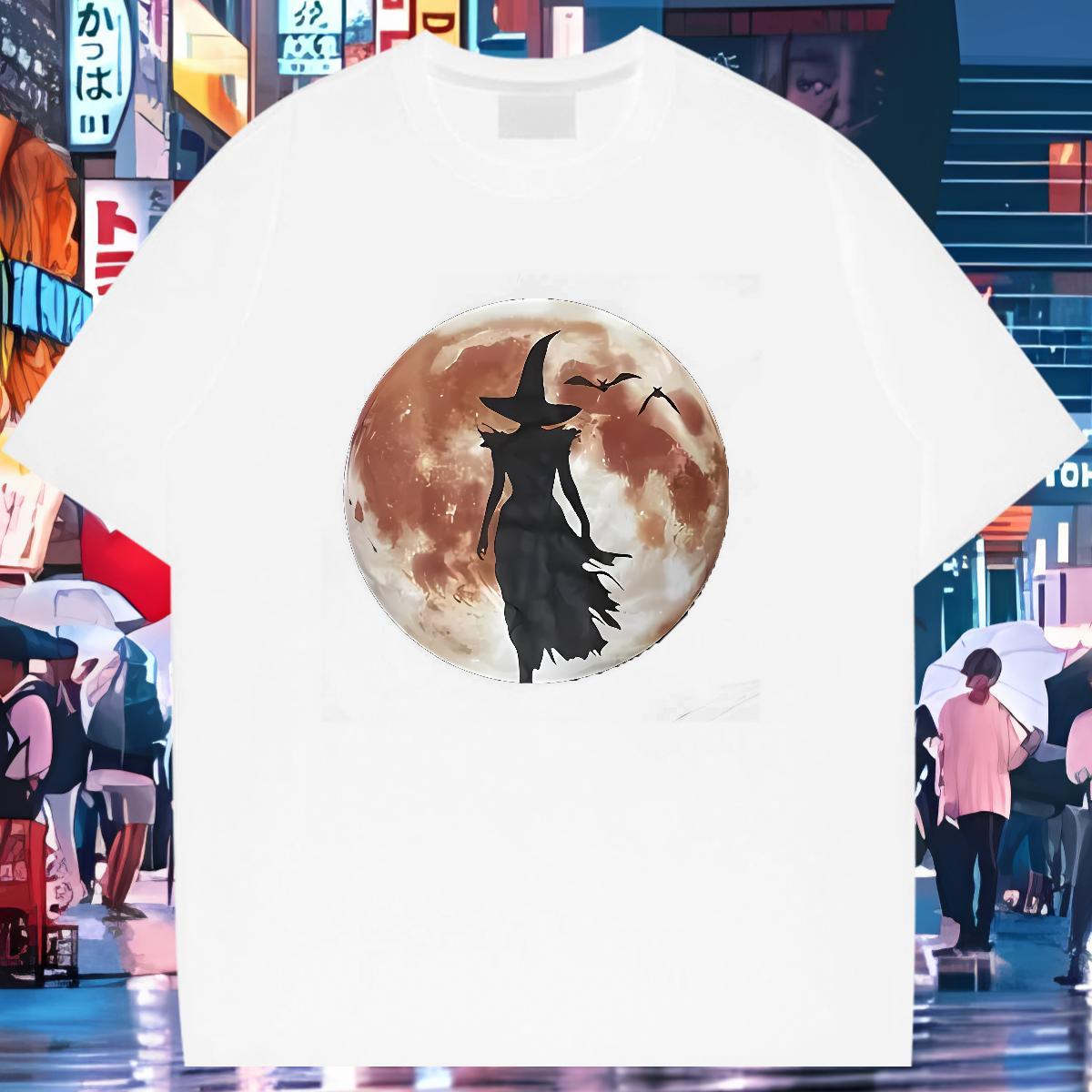Fashion T-Shirts 230g 100% Cotton witch Sport Tops Shirt Breathable Short Sleeve Loose Men Tshirts Oversized