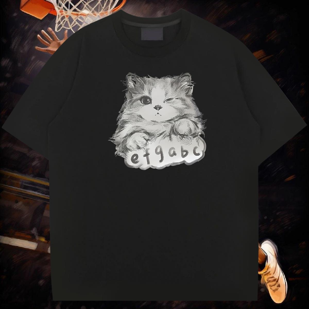 New Arrival Mens T Shirts 230g Cotton cute High Street Hip Hop Clothes Pure Cotton Cool Men Tees DIY Logo Oversized