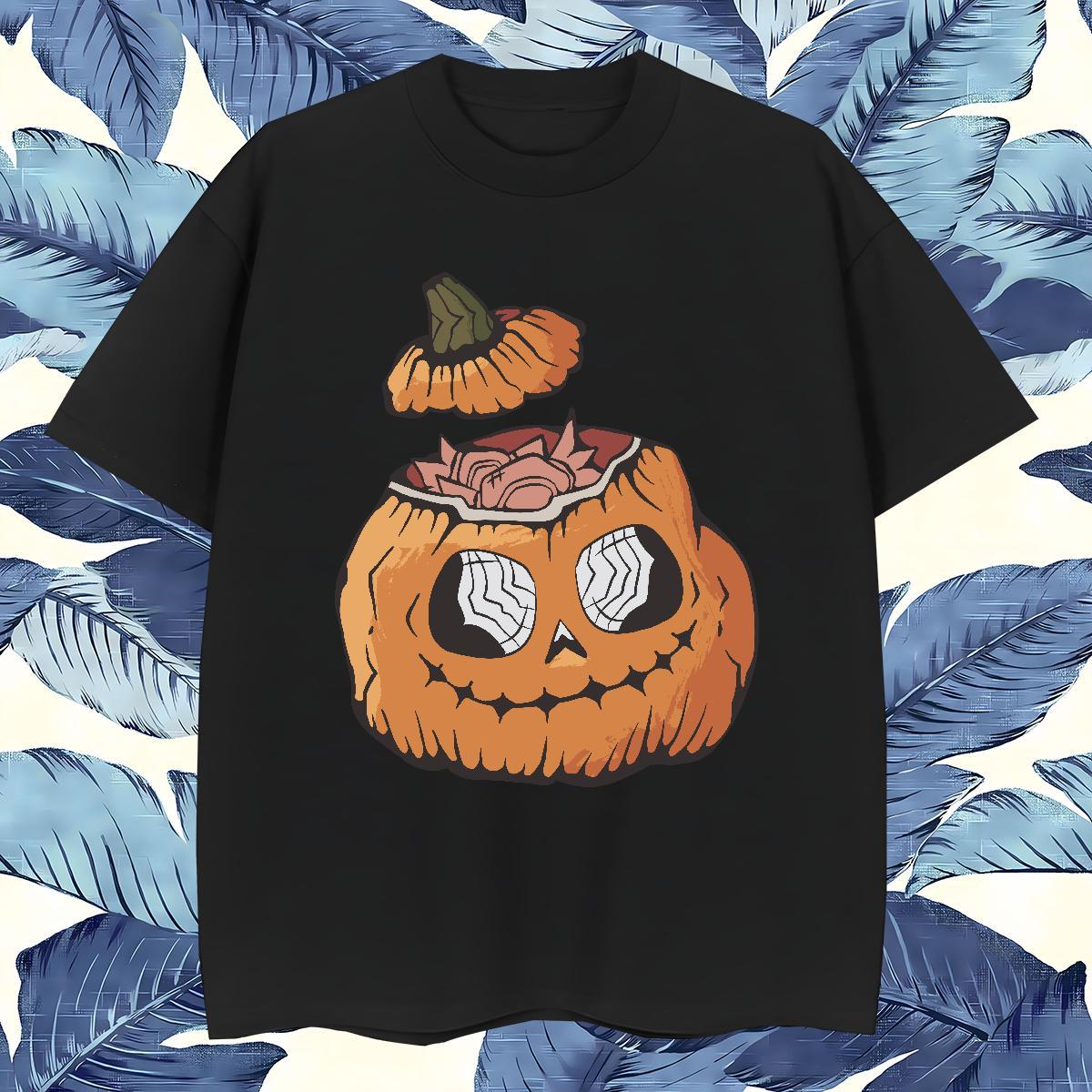 New Designer T-Shirts 100% Cotton 230g pumpkin Daily Wear Tops Breathable Crew Neck Comfortable Tshirts Cartoon Print