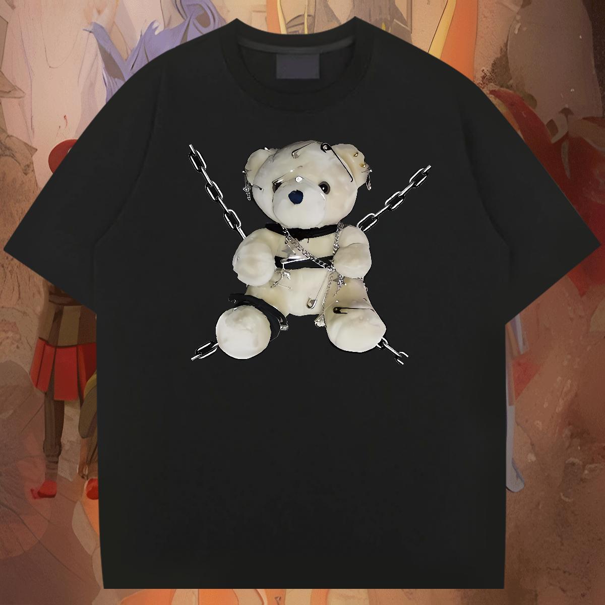 Cool Design Men Tees 230g 100% Cotton Daily Wear bear DIY Breathable Short Sleeve Classic Casual Mens T Shirts Top Tees