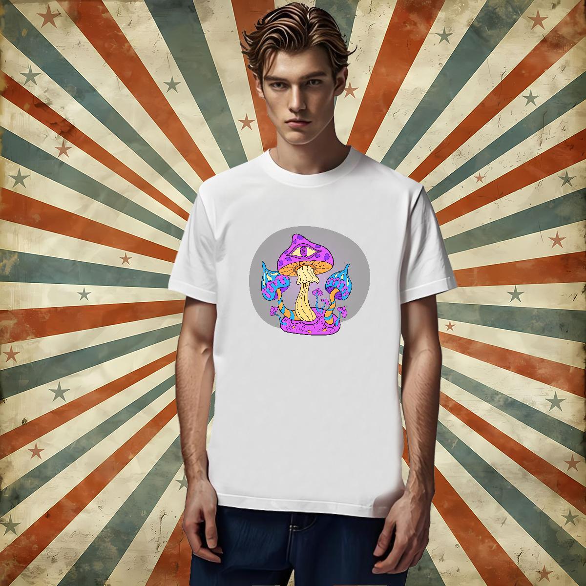 2024 Designer T-Shirts 230g Pure Cotton mushroom Street wear Hip Hop Wear Round Neck Short Sleeve Brand Mens Tshirts DIY Anime