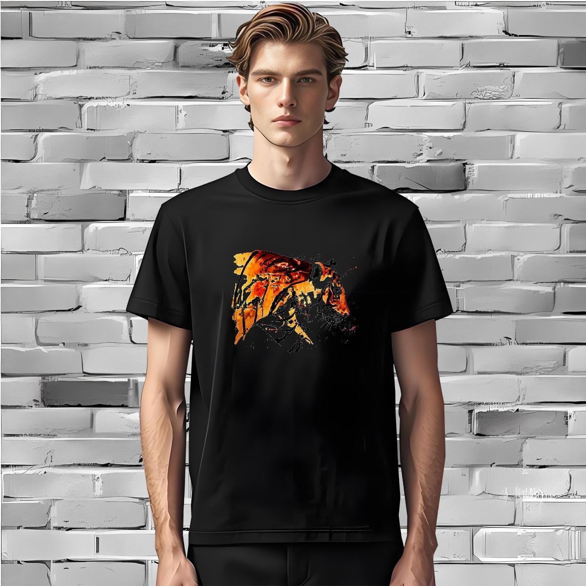 Designer T Shirt For Man 230g 100% Cotton tiger Street wear Hip Hop Wear Pure Cotton Cool Design Couples T Shirts DIY Anime