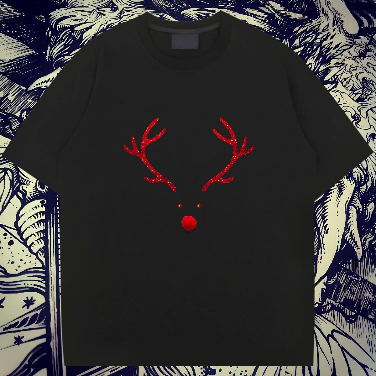 Free Shipping T shirt 230g Pure Cotton Christmas Street Top Tees Crew Neck Breathable TOP Quality Men Tshirts Custom Cartoon
