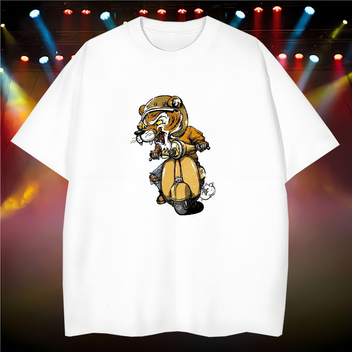 Men T Shirts 230g 100% Cotton tiger Street Breathable Crew Neck Customized Men Tees New Designer Popular Clothings