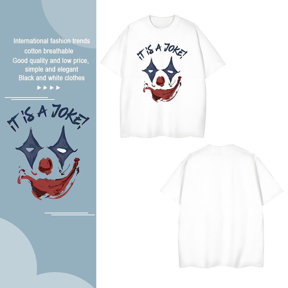 T-Shirts 230g 100% Cotton clown Sports Casual Crew Neck Breathable Floral Print Men Tees Designer Fashion Wholesale Tees Shirts