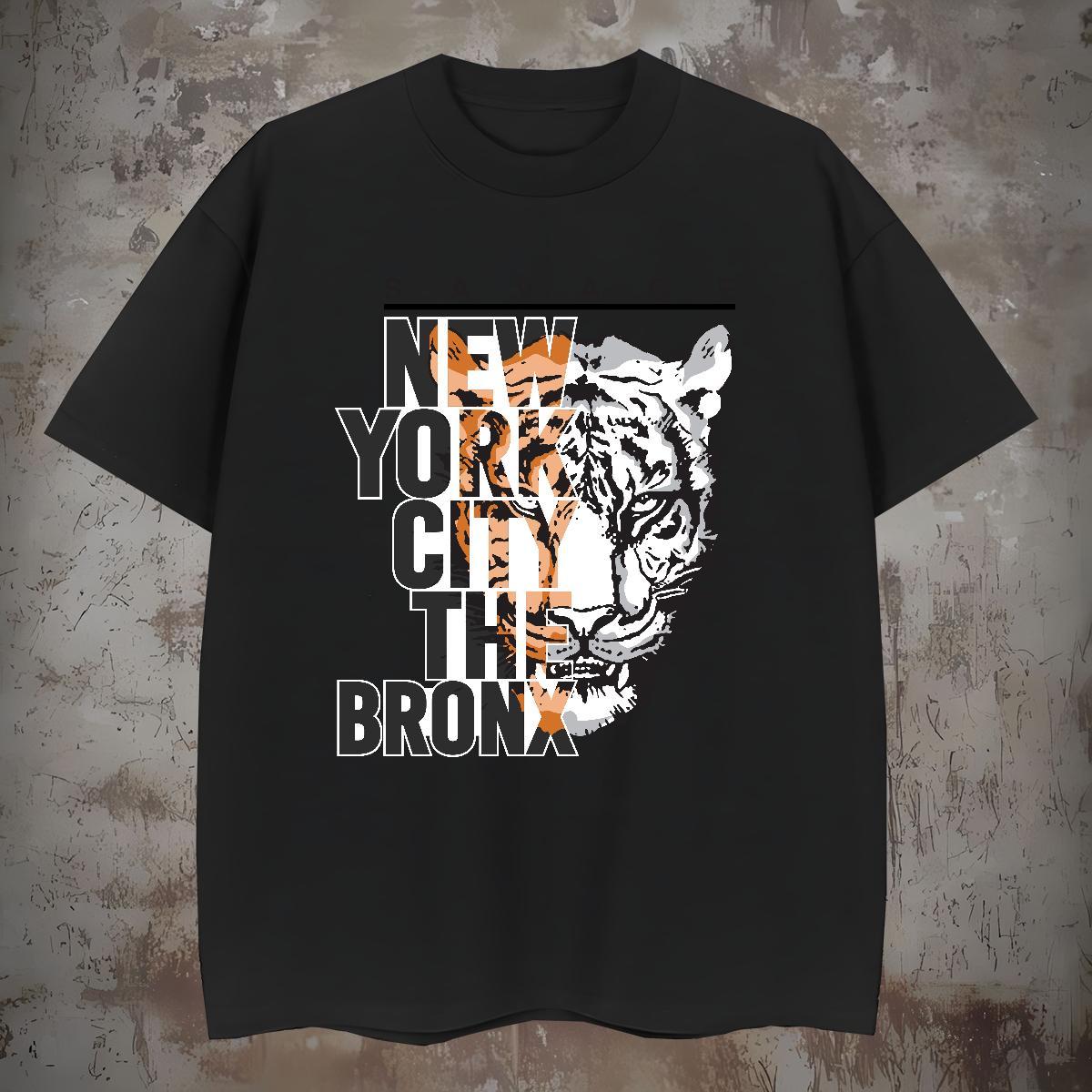 T-Shirts for Men 230g Pure Cotton tiger Summer Casual Breathable Short Sleeve Plus Size Custom Men Tops Tees Brand Comfortable Wear