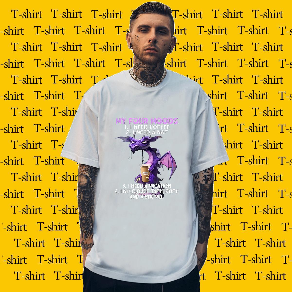 Wholesale T-Shirts 230g Pure Cotton dinosaur Daily Wear Top Tees O Neck Short Sleeves Comfortable Tshirts DIY