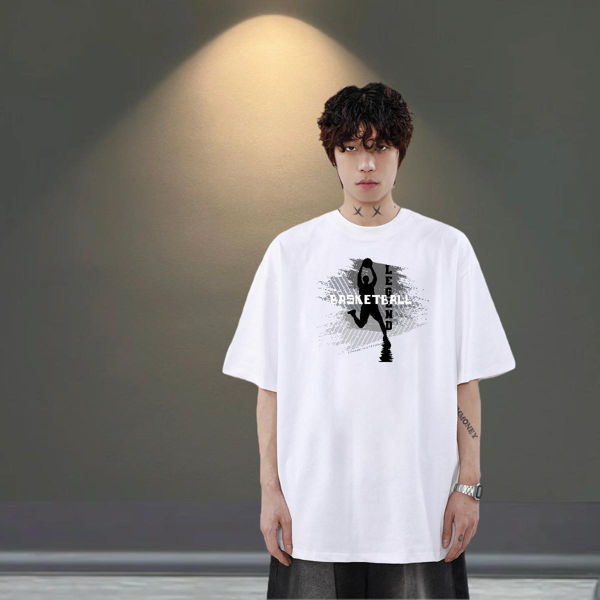 Free Shipping Men Tees 230g Pure Cotton Summer Casual basketball Custom Print Plus Size O Neck Short Sleeves Customized T Shirts Men Top Tees