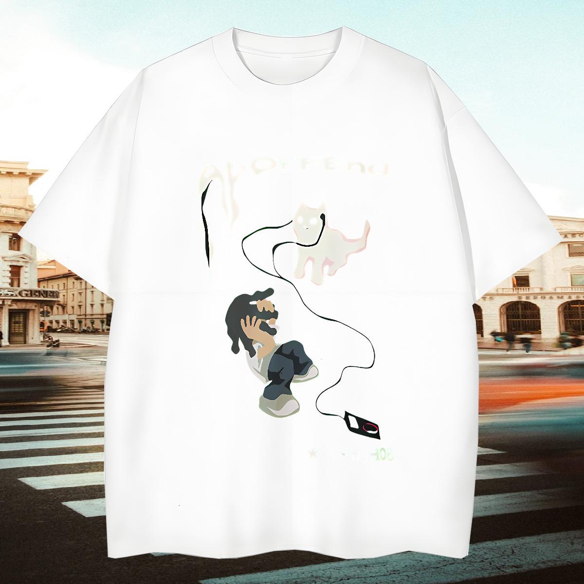 Designer Men Clothes T-Shirt 230g Cotton Casual Beach cute Custom Print Oversized Crew Neck Stylist T shirt Tees Shirts