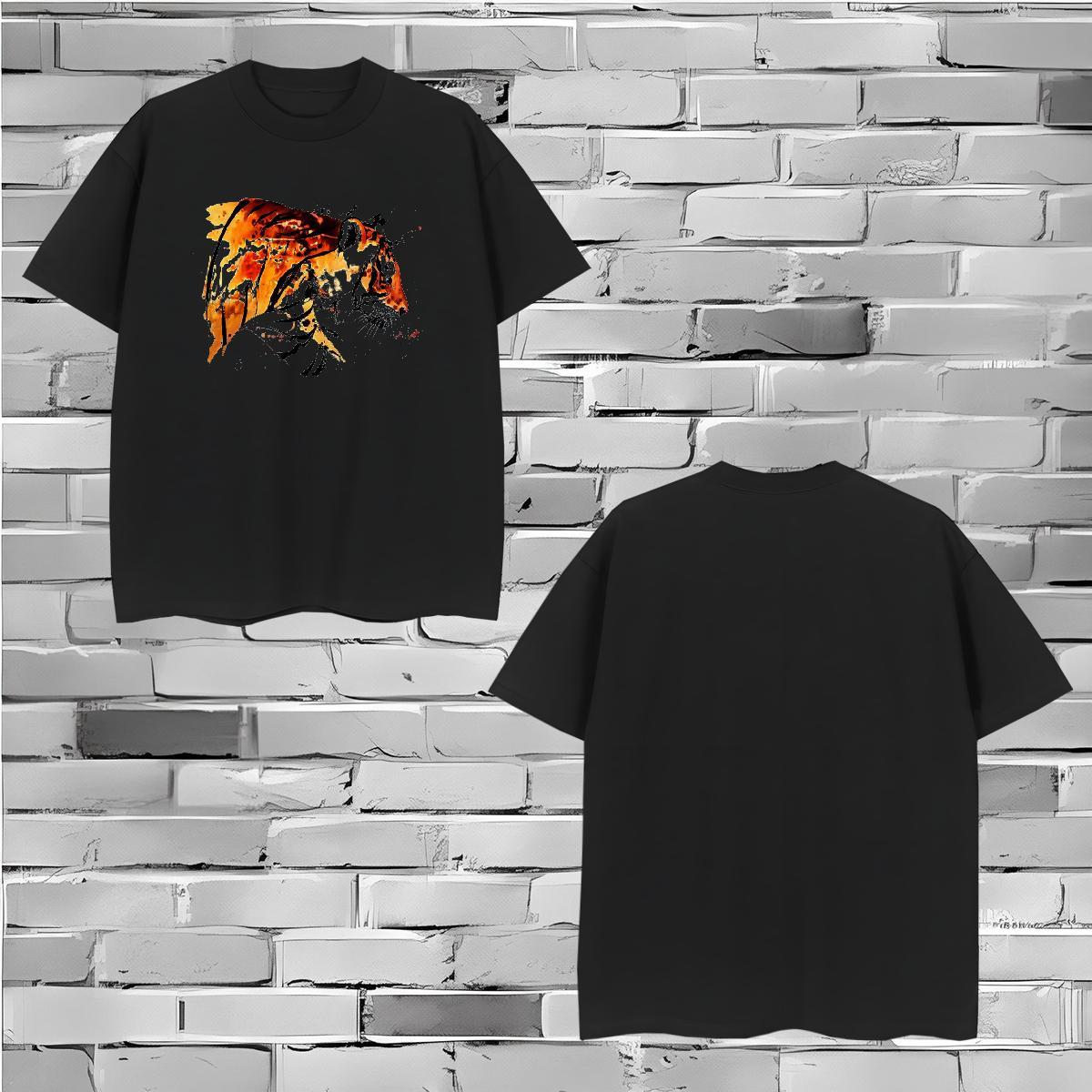 Designer T Shirt For Man 230g 100% Cotton tiger Street wear Hip Hop Wear Pure Cotton Cool Design Couples T Shirts DIY Anime