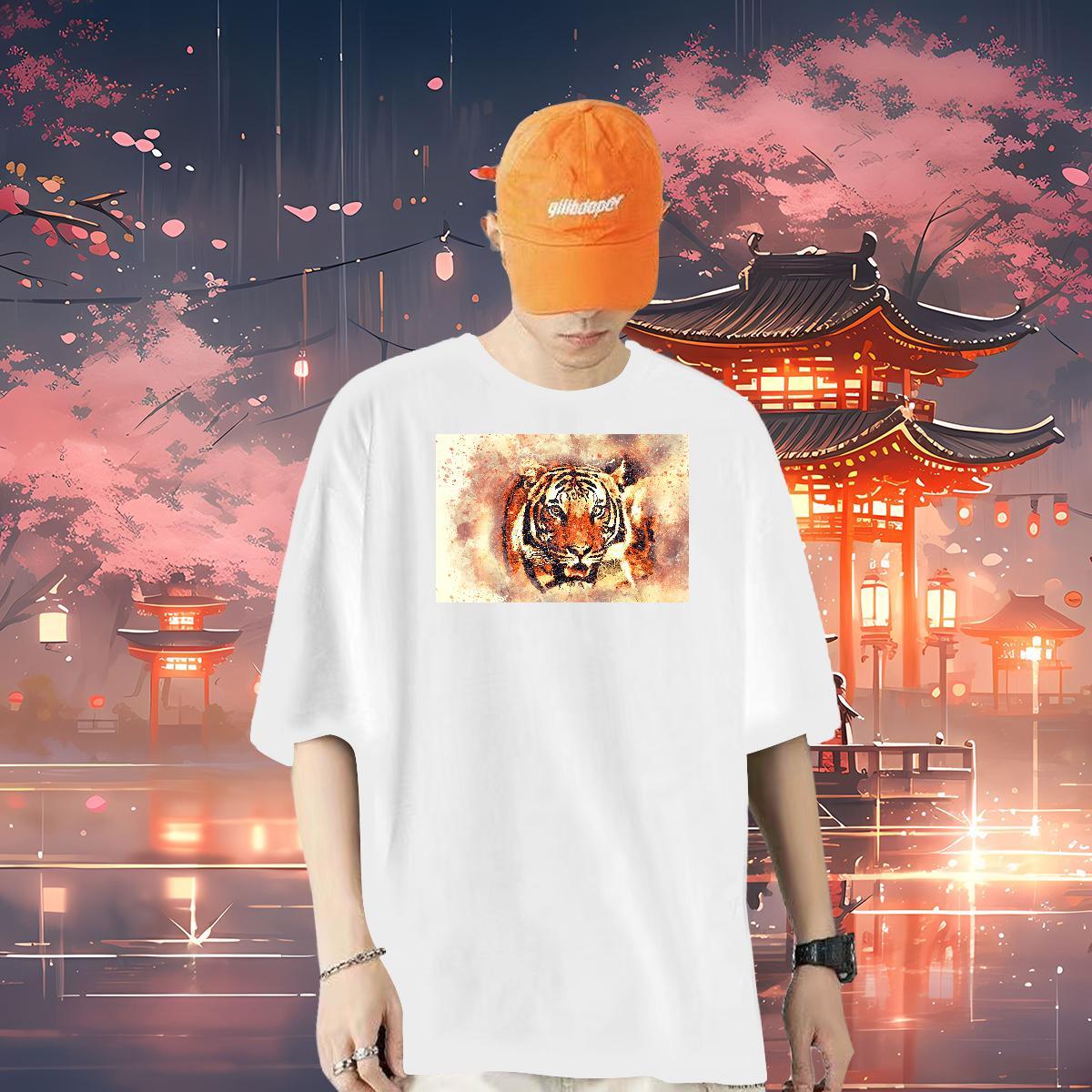 2024 Designer T Shirt For Man 230g Cotton tiger Summer Casual Tee Shirt Breathable Soft Free Shipping Mens Tshirts Custom Big Size