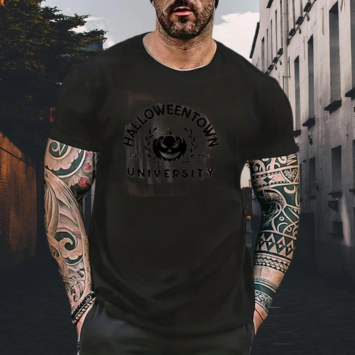 2024 Summer T Shirt For Man 100% Cotton 230g halloween Sports Casual Clothings Short Sleeve O-Neck TOP Quality Men Tshirts Oversized