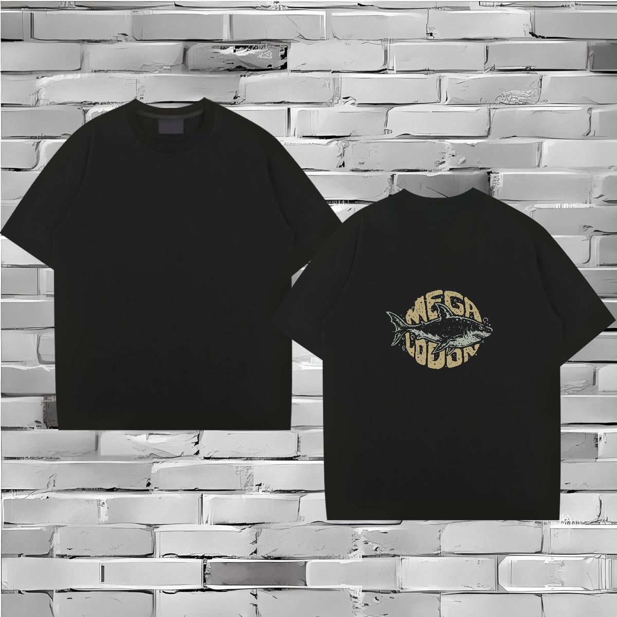 Fashion Designer T Shirts Men 230g 100% Cotton fish Street Wear Polos Breathable Soft Free Shipping Couples T Shirts Anime Print