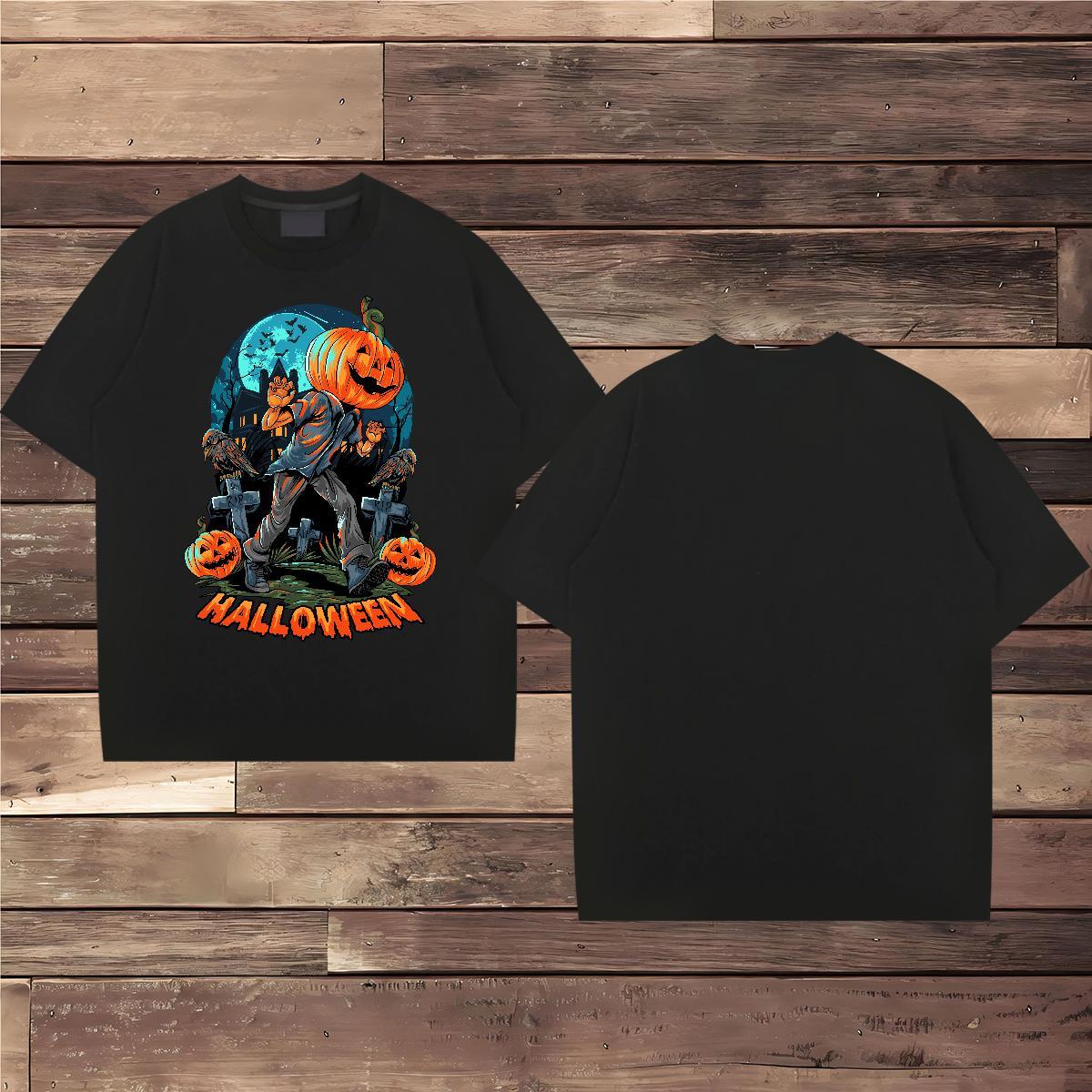 2024 Summer Men T Shirts 230g 100% Cotton pumpkin Sports Casual Tees Shirts Breathable Short Sleeve TOP Quality Mens Tshirts Customized