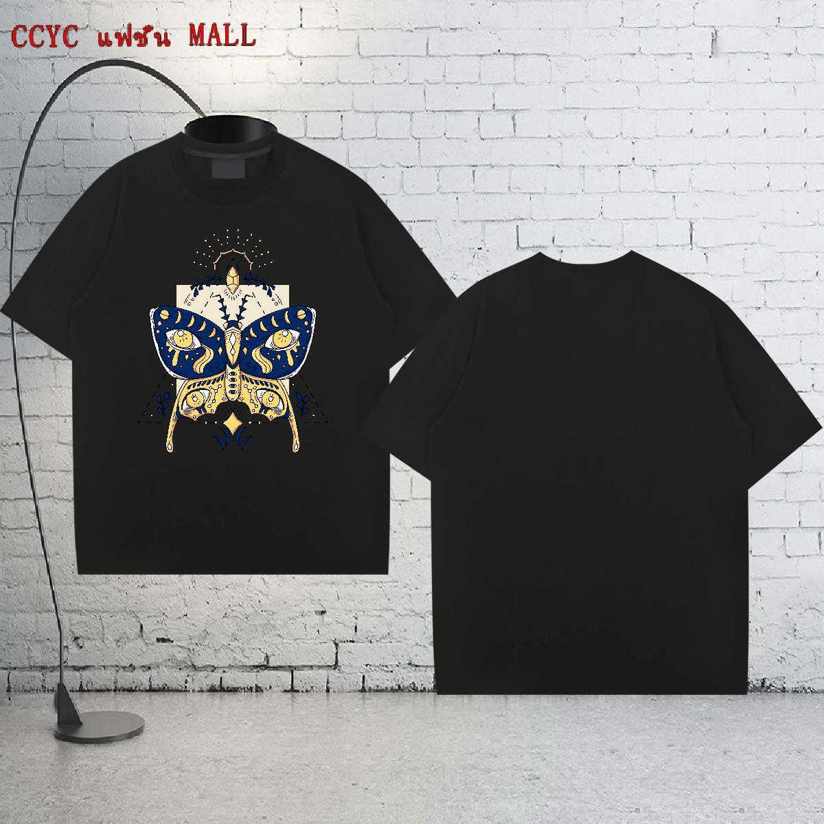 Classic Men Tshirts 100% Cotton 230g Sports Casual Butterfly Anime Print Short Sleeve O-Neck Designer Fashion T-Shirts for Men Tees Shirts