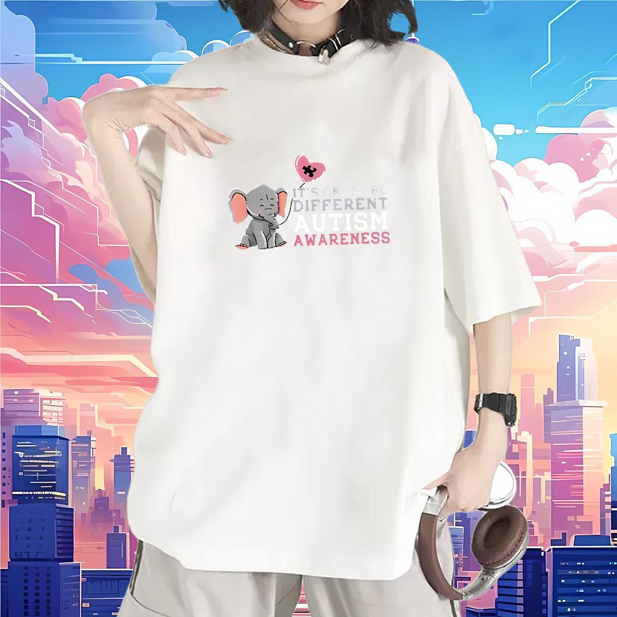 High quality Womens T Shirts O Neck Short Sleeves Woman Tshirt Custom Print Plus Size Elephant Summer Casual 230g Pure Cotton Fashion Clothes Shirt