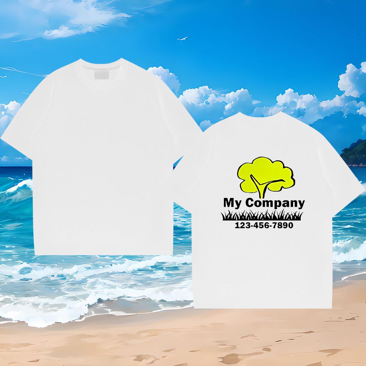 2024 New Man T Shirts 230g 100% Cotton tree Beach Tees Shirts Breathable Crew Neck Comfortable Tshirt for Man Woman Anime