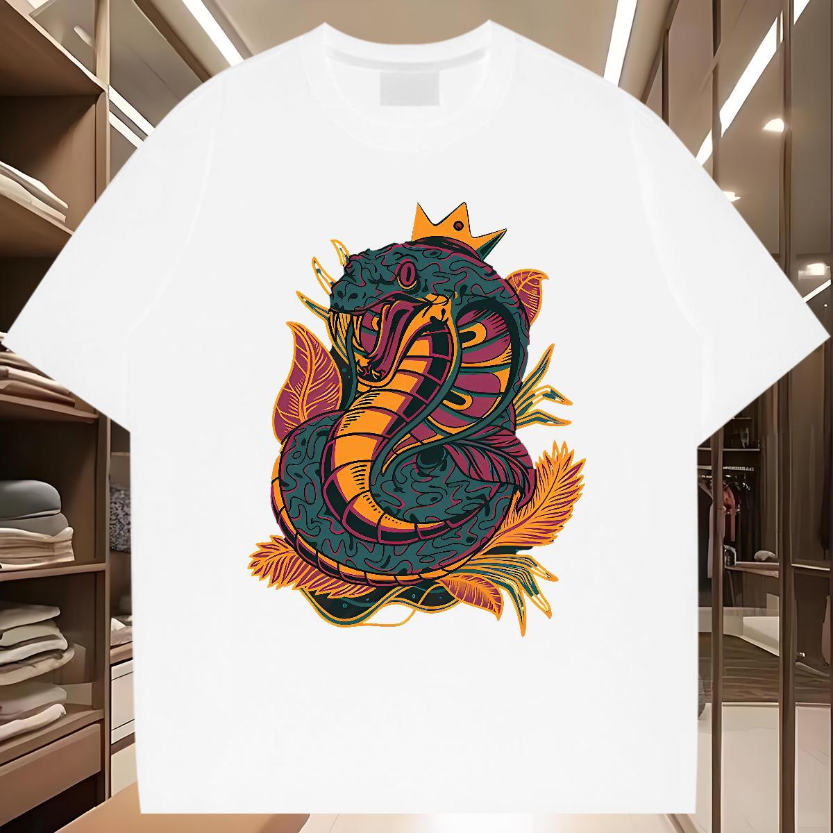 T Shirt For Man 230g Cotton crown Street Short Sleeve Soft White Plus Size Men Tshirts Casual New Classic Wear