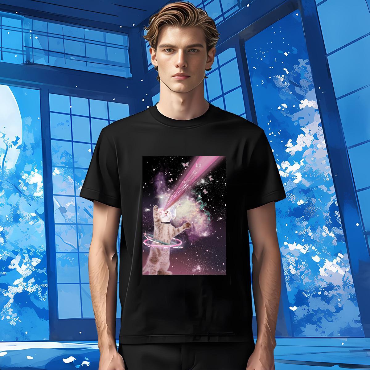 Customized T-Shirts for Men 230g Pure Cotton cat Sports Casual Tshirts Breathable Short Sleeve Popular Men Tops Tees DIY Logo Oversized