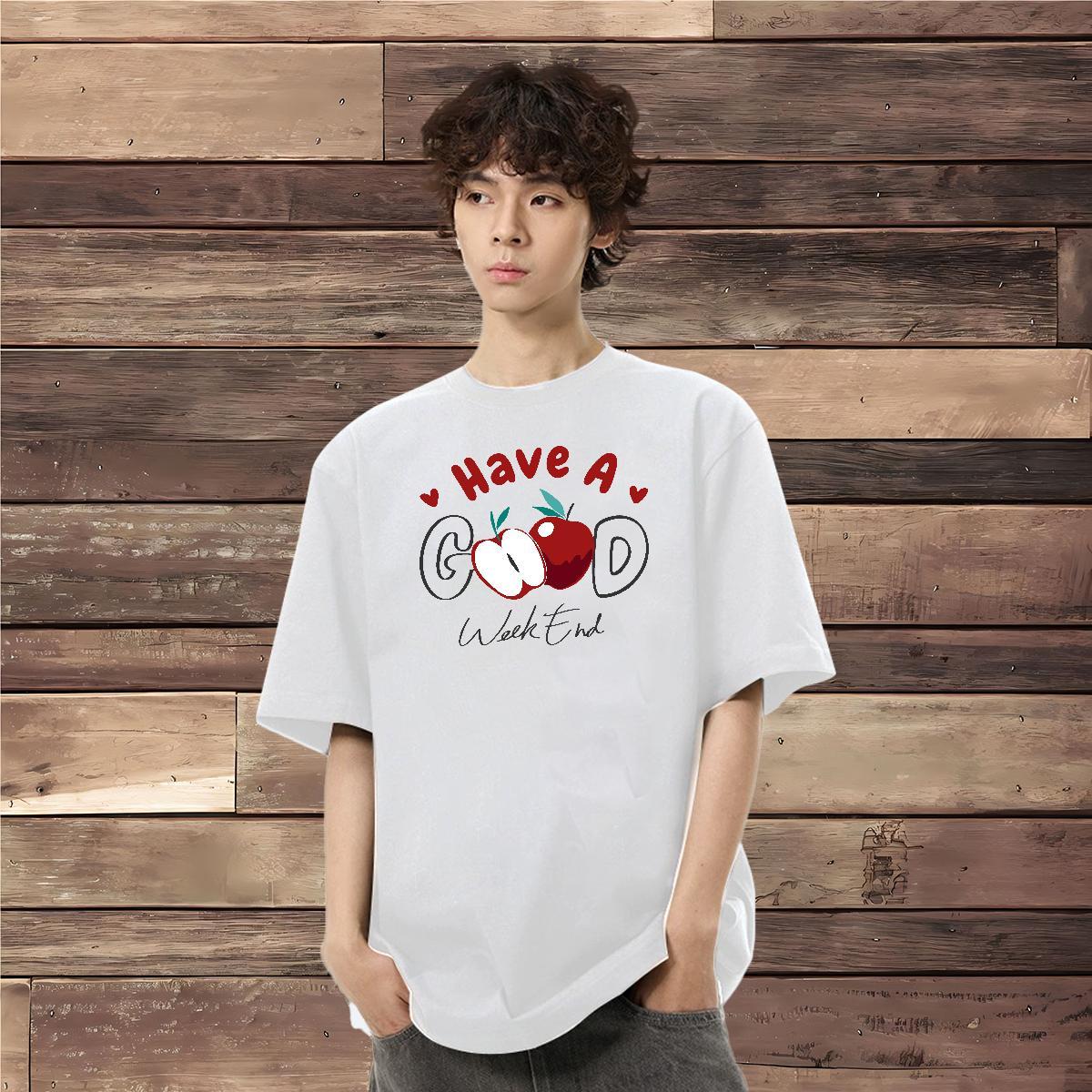 DIY T-Shirts 100% Cotton 230g flower Daily Wear Tees Breathable Short Sleeve High Quality Men Tees Floral Print