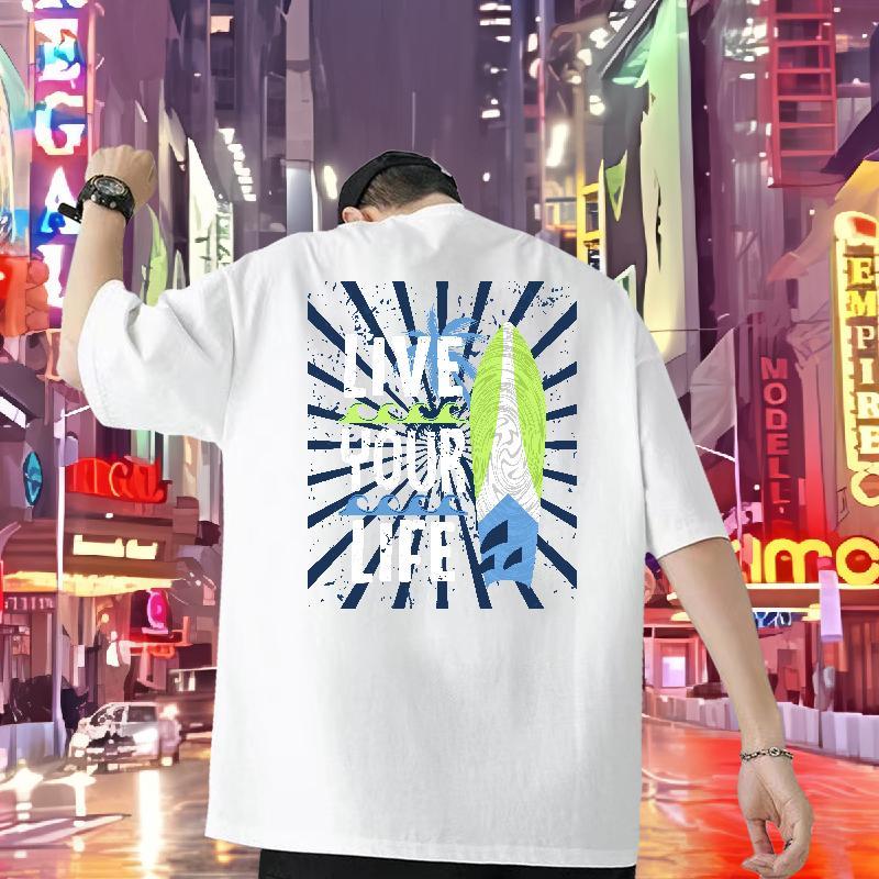 Wholesale Mens T Shirts 230g Cotton tree Street Casual Tshirts Crew Neck Designer Men Tees Plus Size Cartoon