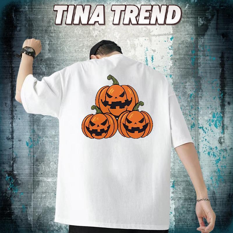 Designer T-Shirts for Men 100% Cotton 230g pumpkin Street Wear Tee Shirt O Neck Short Sleeves Unisex Mens Tshirts Anime Print