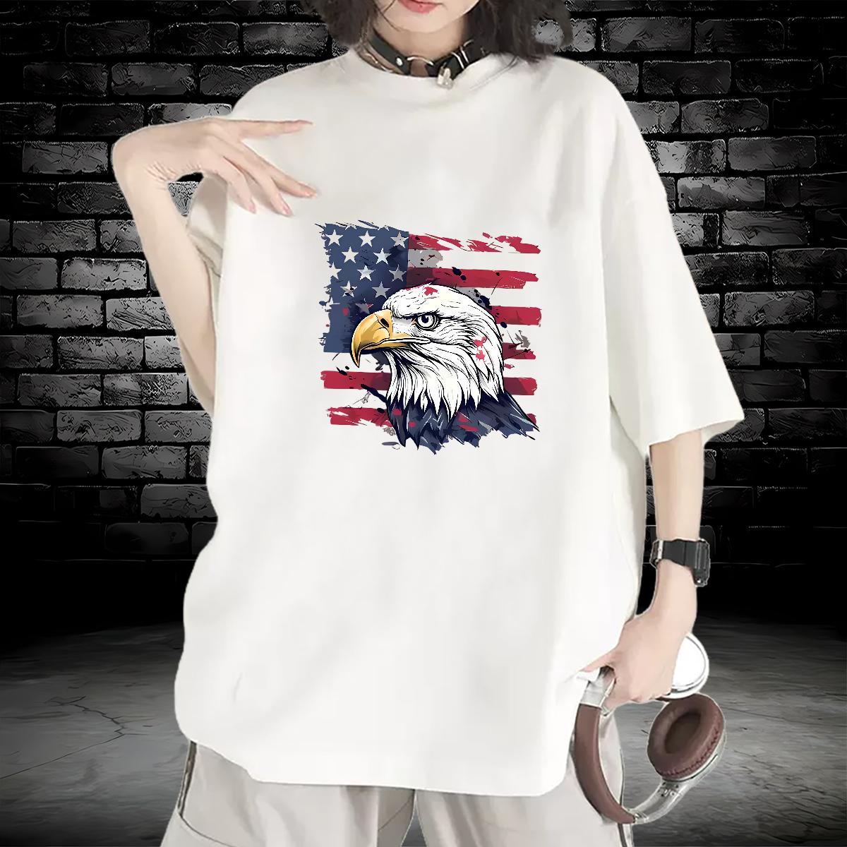 Unisex T shirt Breathable Crew Neck Women Tees DIY Printed Owl Sports Casual 230g 100% Cotton 2024 Casual Clothes Shirt