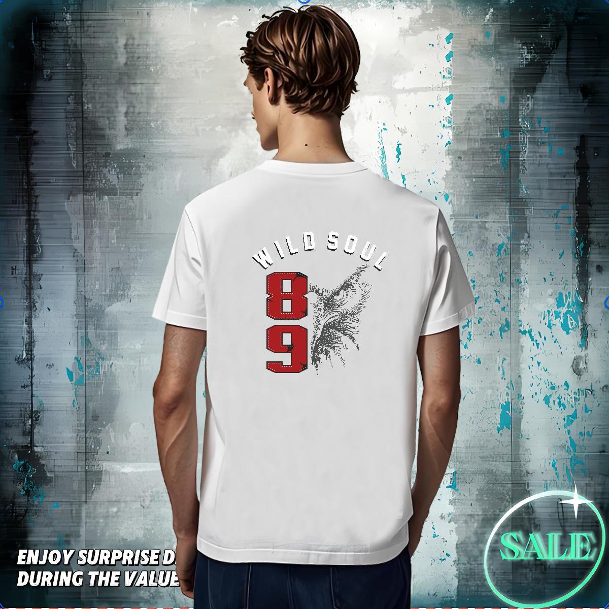 Factory Direct T Shirt For Man 230g Cotton eagle High Street Hip Hop Clothes Round Neck Short Sleeve Free Shipping Mens Tshirts Cartoon Print