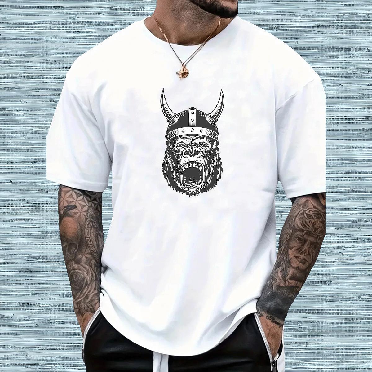 New Arrival Men T Shirts 230g 100% Cotton chimpanzee Street Tees Shirts Short Sleeve Soft Cool Design Men Tshirts Custom Print Plus Size