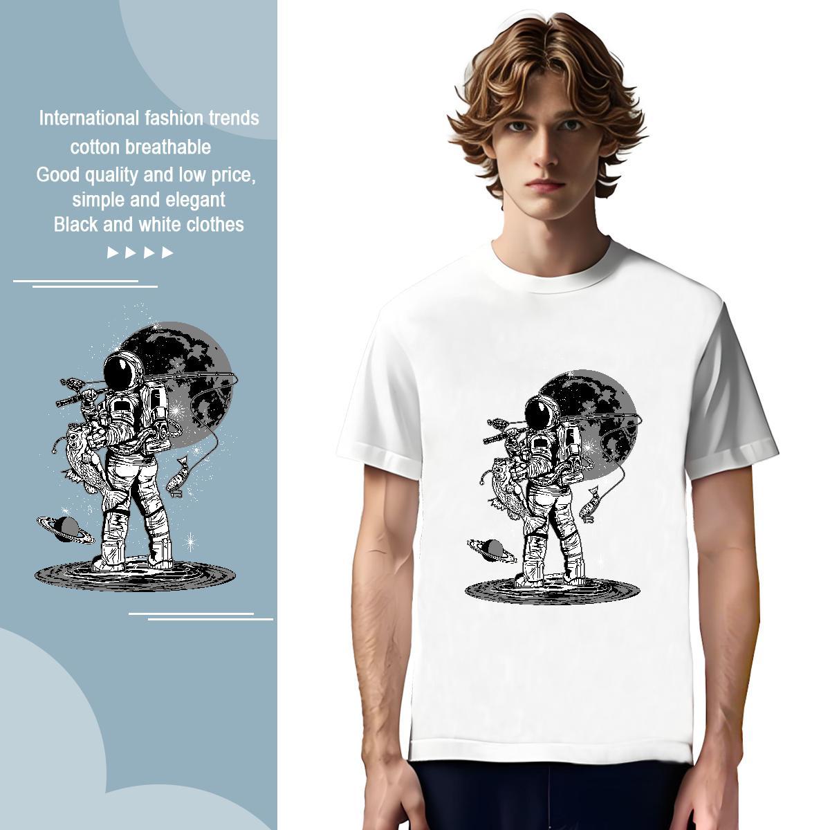 Men T Shirts 230g Cotton universe Hip Hop Street O Neck Short Sleeves Custom Print Plus Size Men Clothes T-Shirt Classic Casual Popular Tees