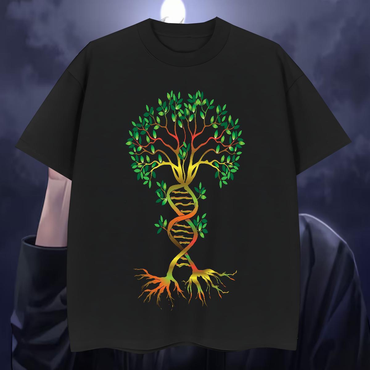 Fashion New Mens T Shirts 230g Pure Cotton tree Hip Hop Tees Shirts Short Sleeve Soft Brand Couples T Shirts Custom Printed