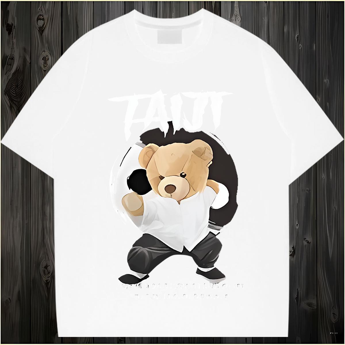 Custom T Shirt For Man 230g Pure Cotton kongfu Spring Summer Tshirts Breathable Short Sleeve Unisex Mens Tshirts Graphic