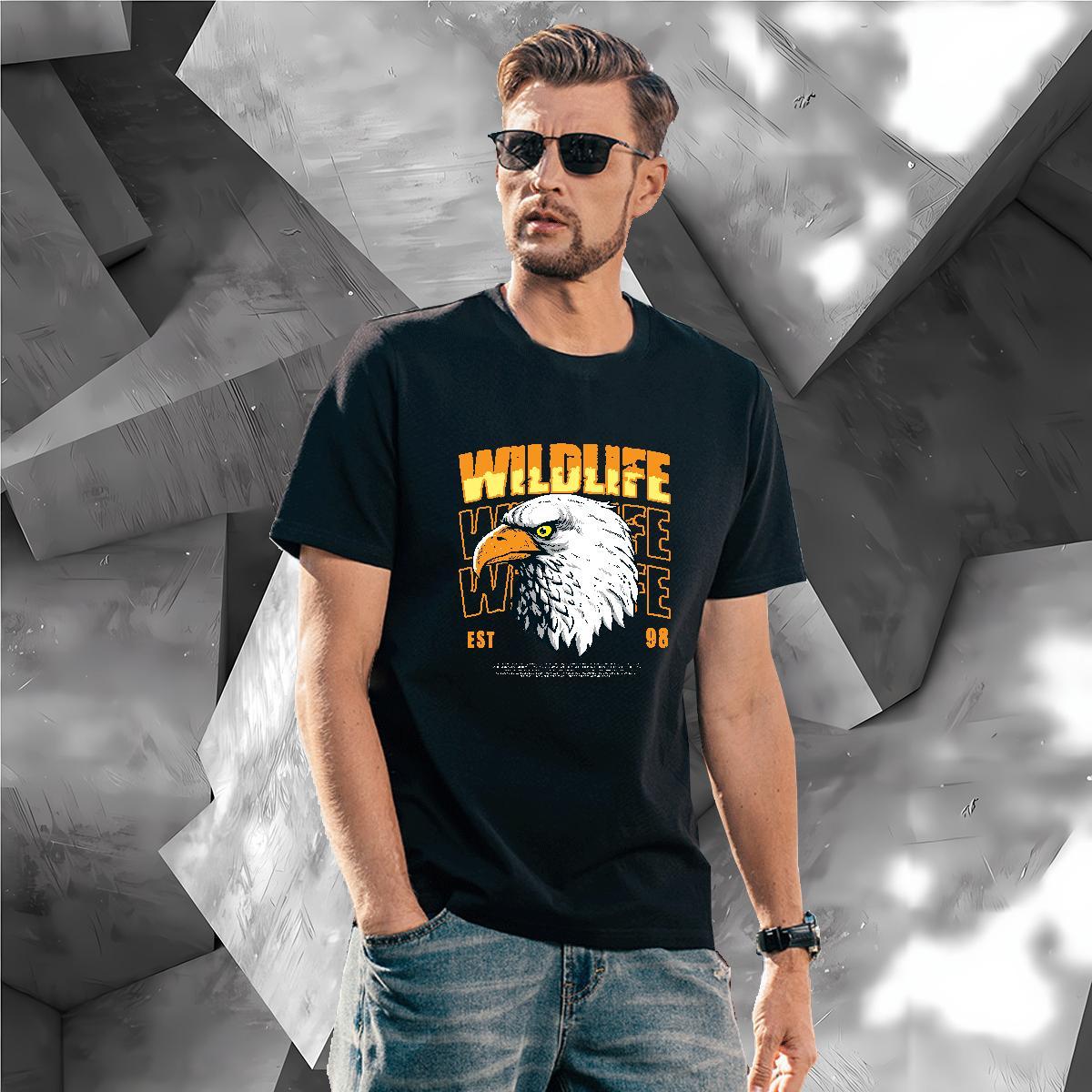 Man T Shirts 100% Cotton 230g eagle Street Crew Neck Breathable Anime Print Men Tshirts Fashion Design Designer Clothings