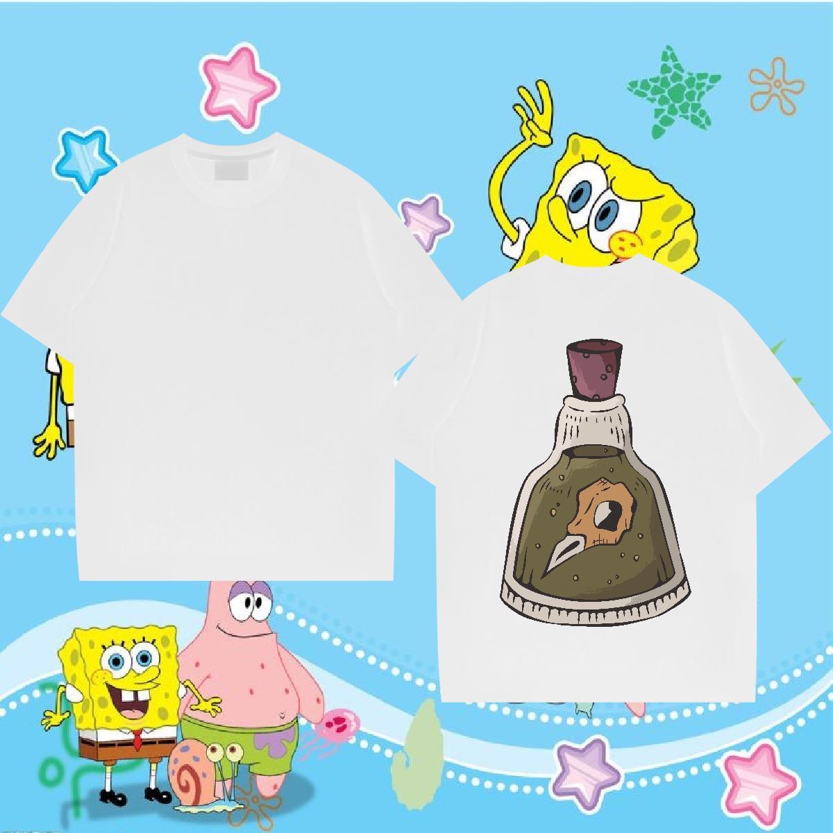 2024 DIY T-Shirts for Men 230g Pure Cotton bottle Street Clothes Short Sleeve Soft Designer Men Tees Oversized