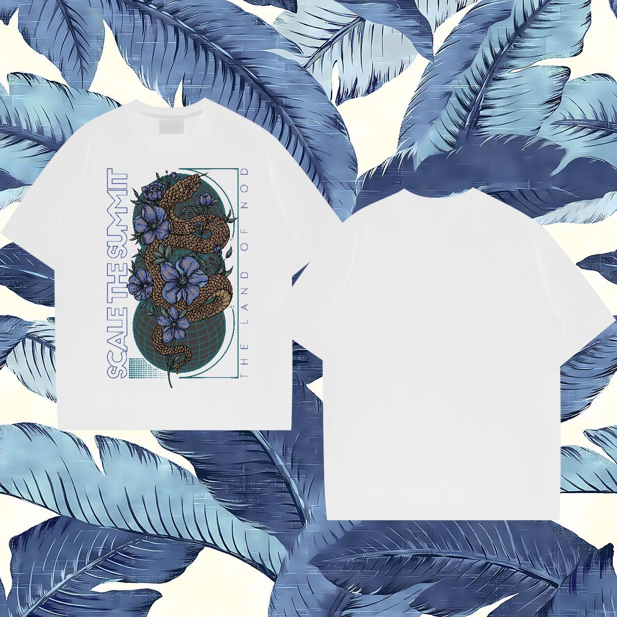 Customized T shirt 230g Pure Cotton flower Summer Casual Wear Breathable Crew Neck High Quality Tshirts Asian Size