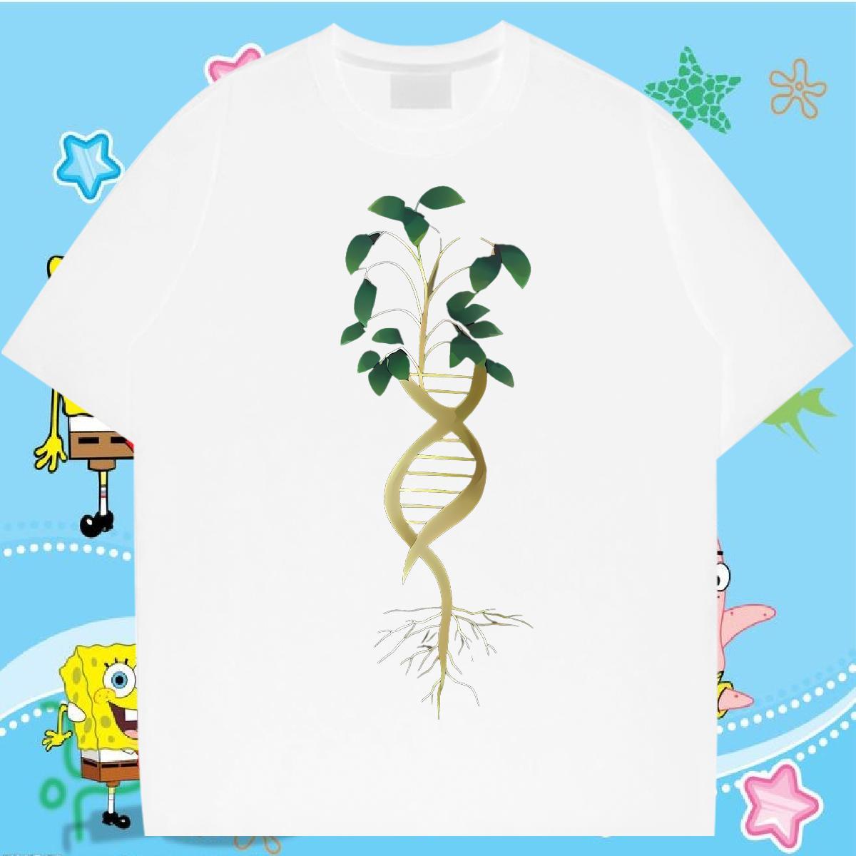 2024 T Shirt For Man 230g Pure Cotton tree Beach Tops Breathable Short Sleeve Designer Men Tshirts Anime Print