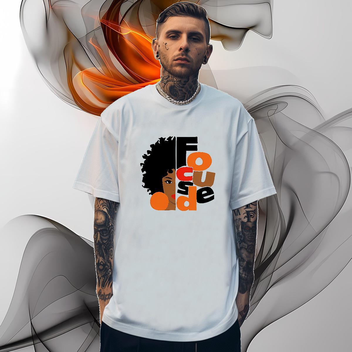 T shirt 230g Cotton portrait Casual O-Neck Short Sleeve Custom Cartoon Men Tops Tees New Arrival Loose Tshirts